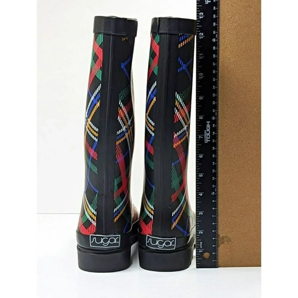 Sugar Raffle 4 Women's Waterproof Tall Rain Boots Plaid Size 9 M (MSRP $70) - Picture 6 of 8